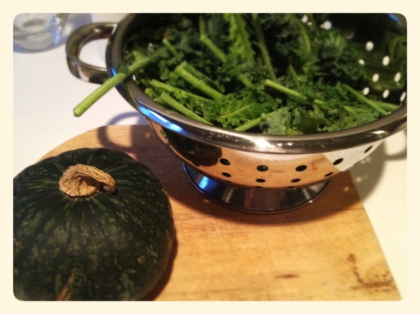 Kale and Autumn Cup Squash pie