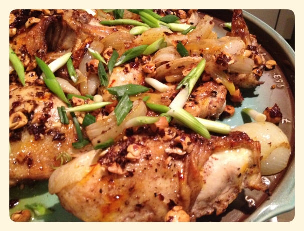 Ottolenghi Roasted Chicken with Honey, Saffron, Rosewater and Hazelnuts